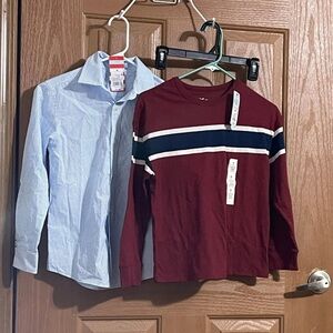 Target Kids Button Down and Long Sleeve Shirt Set - Blue and Red